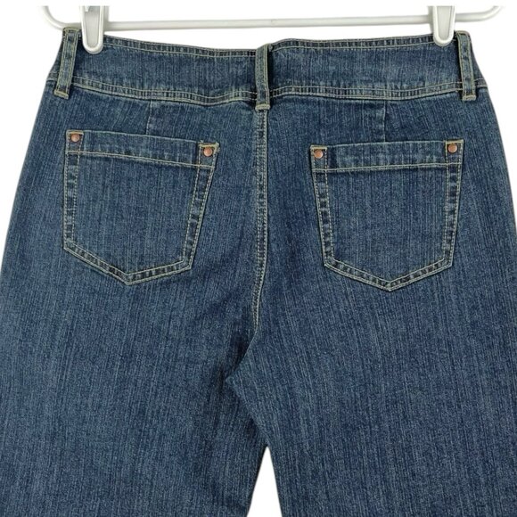 NWT Excess Women's Blue Denim Cropped Jeans Size 6 Stretch Mid Rise Tapered Leg - Picture 4 of 12